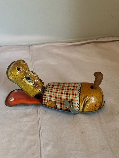 Rare Japanese vintage 1960s tin plate lithographed wind up Hippopotamus toy (1200) - Image 9