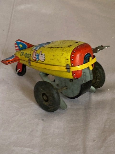 Vintage Windup clown Tin plate Toy Aeroplane Japan 1960s (1202) - Image 7