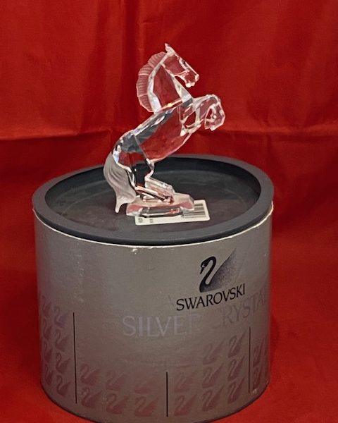 Vintage boxed Swarovski Crystal White Stallion Horse on Hind Legs (1210)