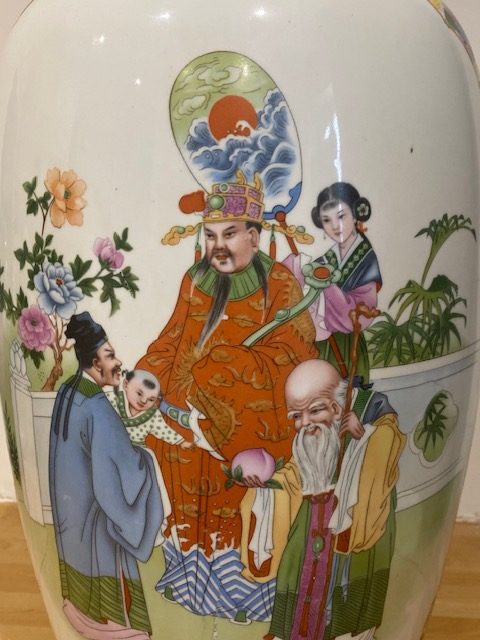 Chinese famille rose porcelain vase , immortals and attendants, mid 20th ,(1259) - Image 19