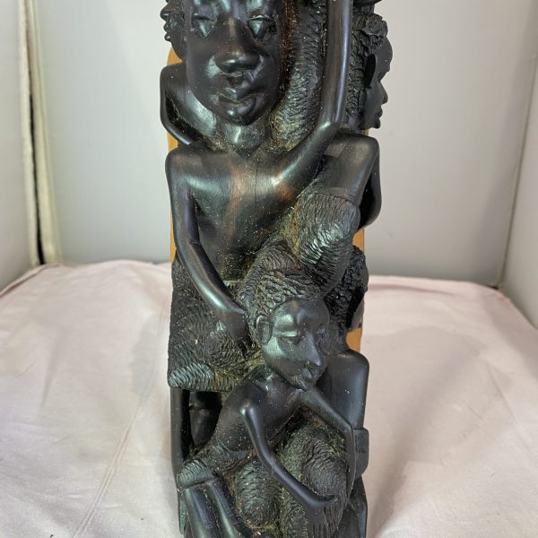 Makonde Tree of Life African Blackwood Carving of SIX Figures FROM Tanzania (1268)
