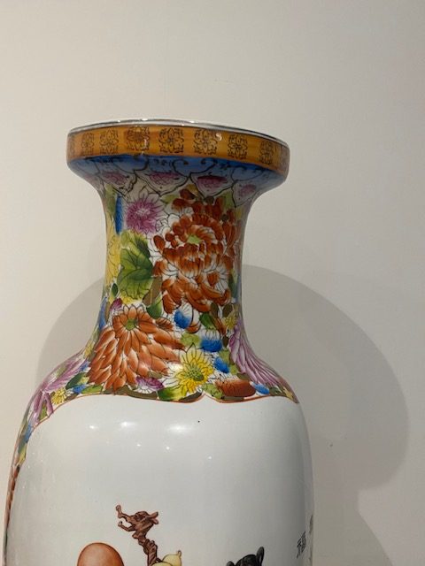 Chinese famille rose porcelain vase , immortals and attendants, mid 20th ,(1259) - Image 13
