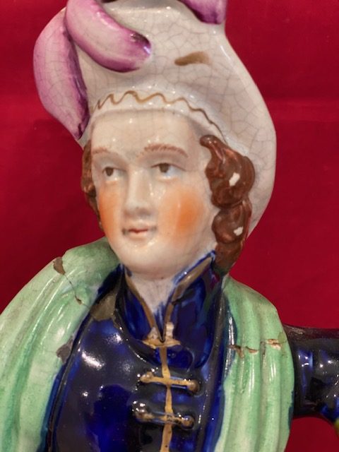 Large flatback Staffordshire figure of a highland shepherd with his dog circa 1880 (1262) A/F - Image 5