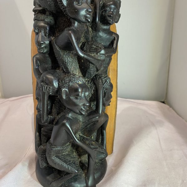Makonde Tree of Life African Blackwood Carving of SEVEN Figures FROM Tanzania (1269)