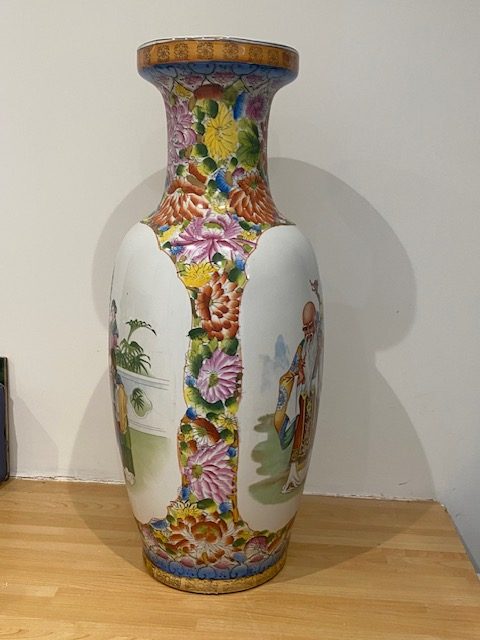 Chinese famille rose porcelain vase , immortals and attendants, mid 20th ,(1259) - Image 14