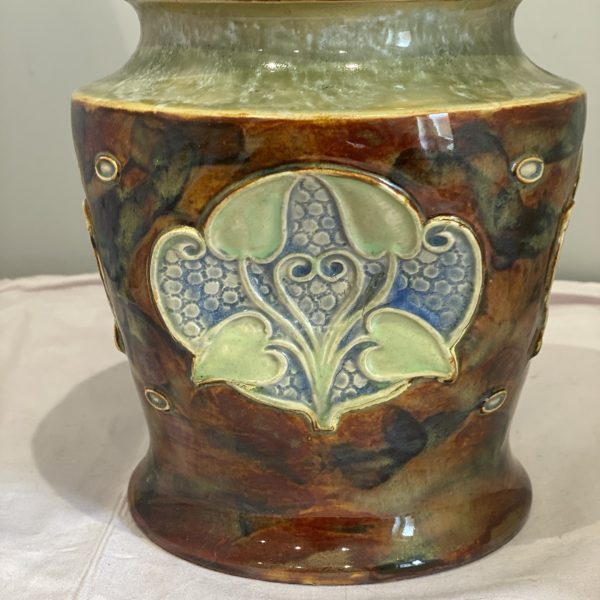 Royal Doulton art nouveau stoneware tobacco jar artist Maud Bowen (1267)