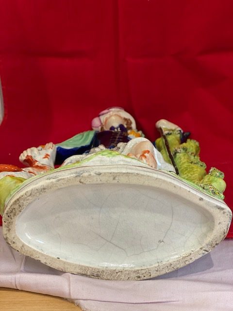 Large flatback Staffordshire figure of a highland shepherd with his dog circa 1880 (1262) A/F - Image 2