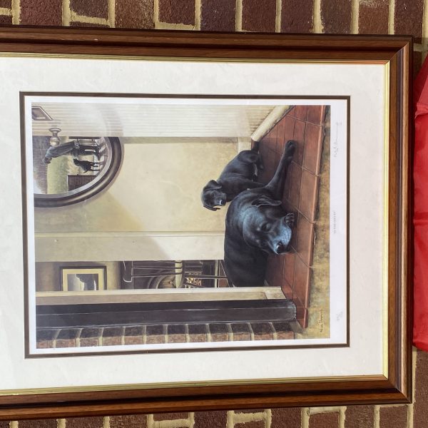 Nigel Hemming -Rare  As Time Goes By limited edition print of black Labradors with certificate (1282)