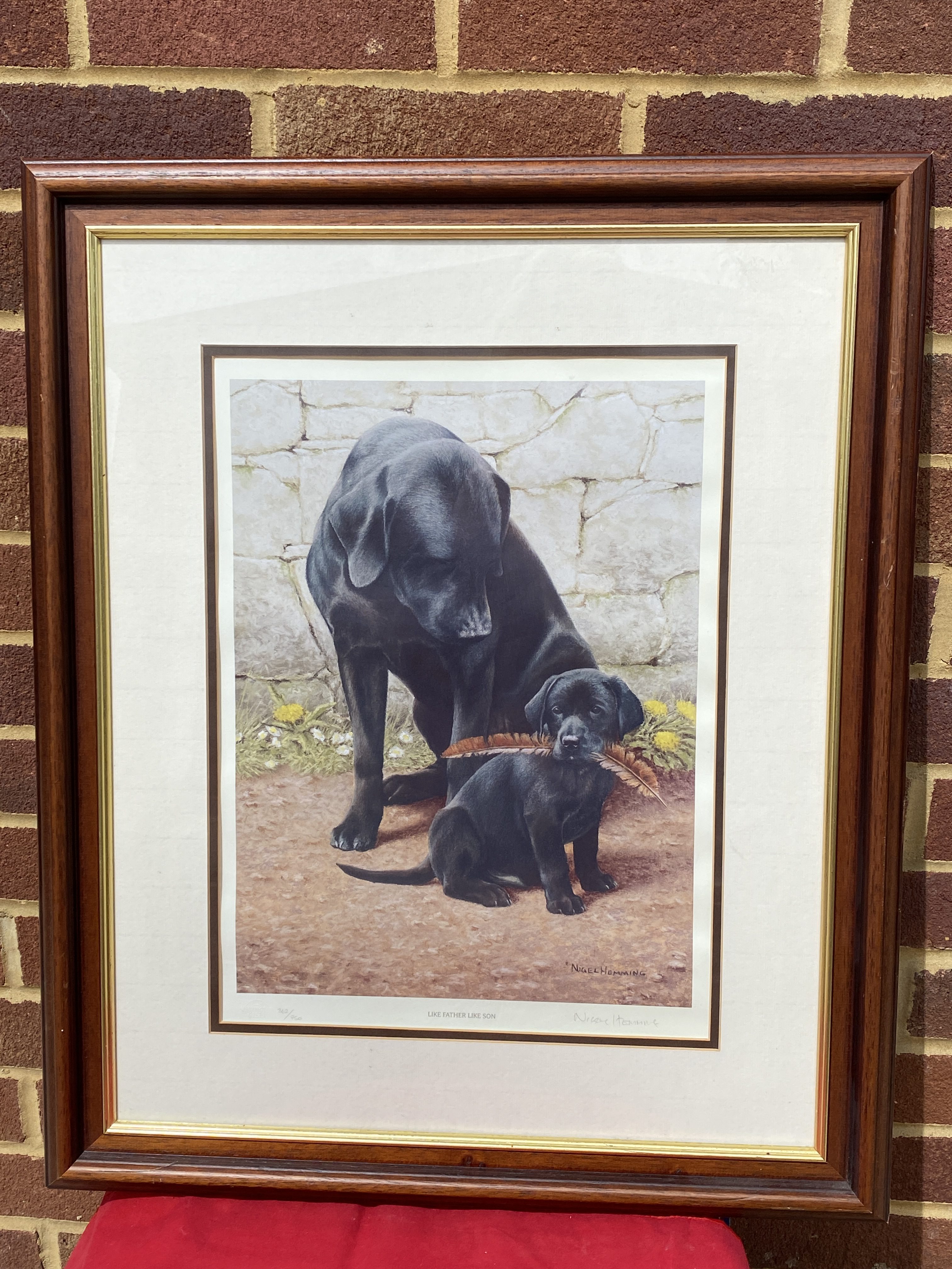 Nigel hemming limited edition framed signed print. Like Father Like son with certificate (1283)