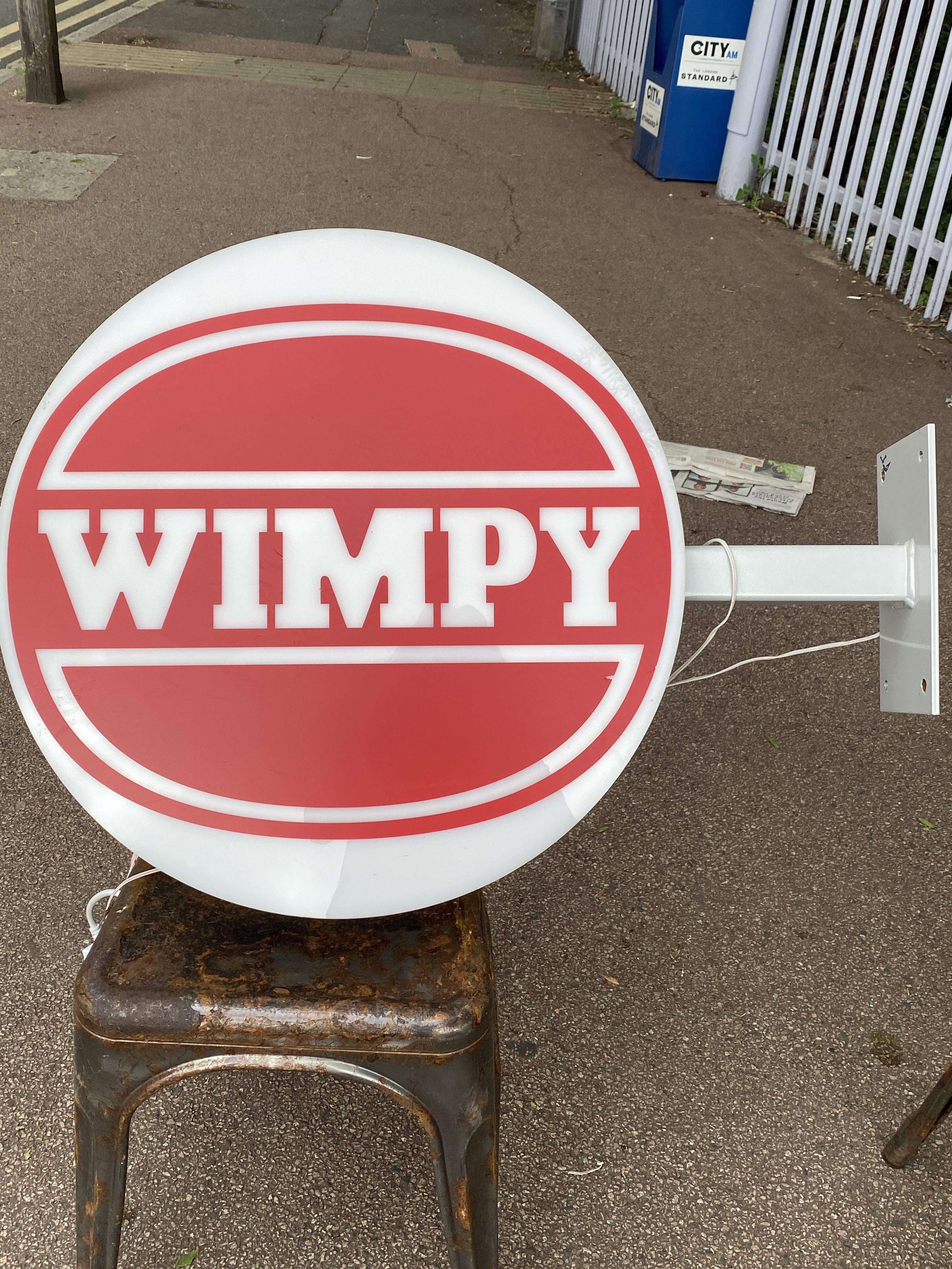 double sided light up wimpy sign (1295)