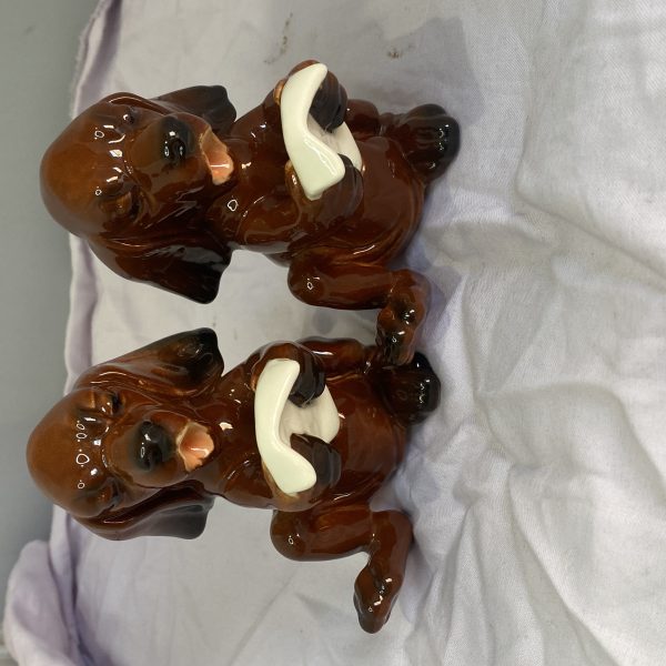 Two Goebel Vintage Singing Dog Ceramic Figure 33136  (1304)