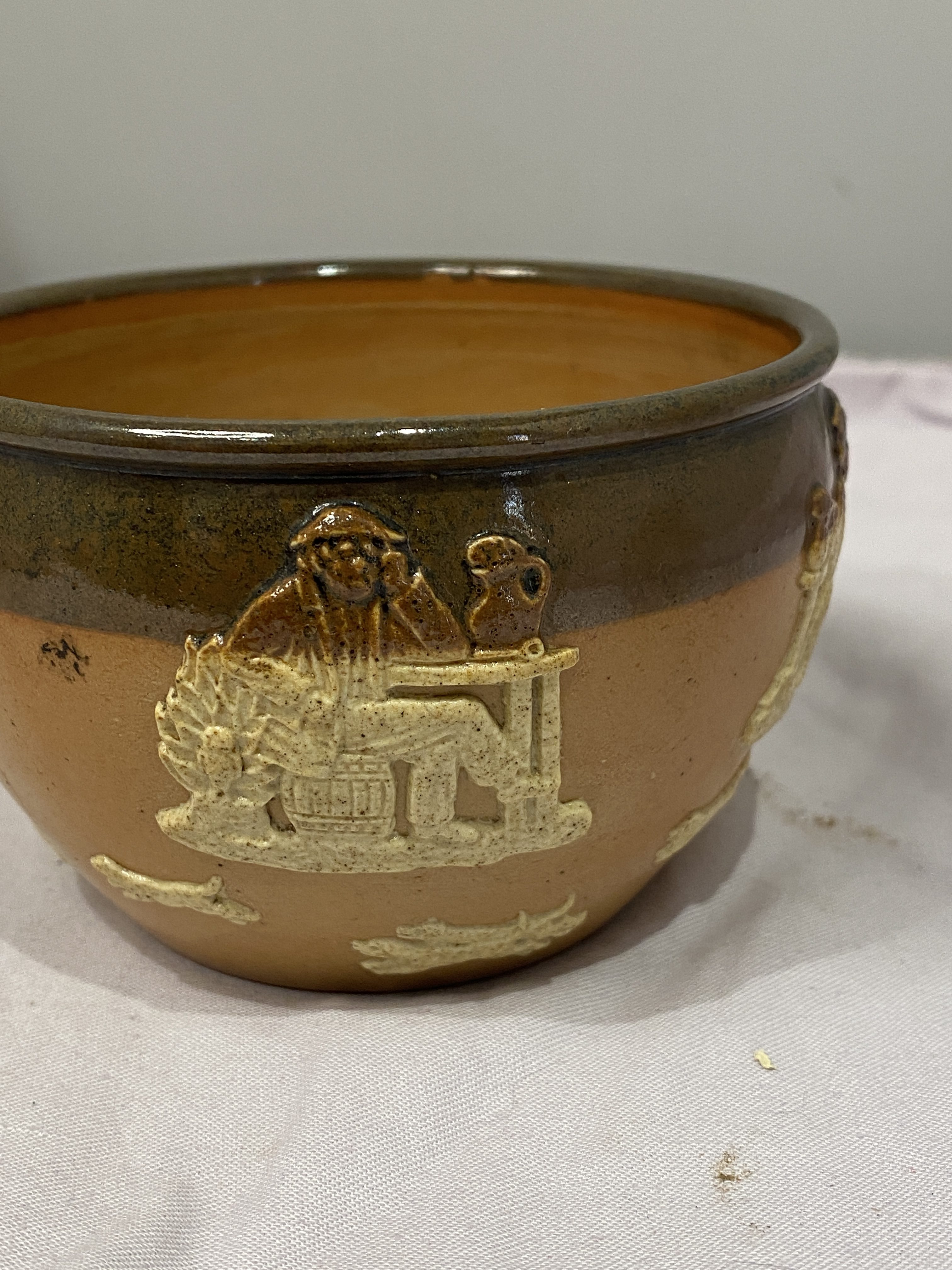 Vintage Royal Doulton Lambeth Stoneware bowl Hunting Party Scenes (1310) - Image 4