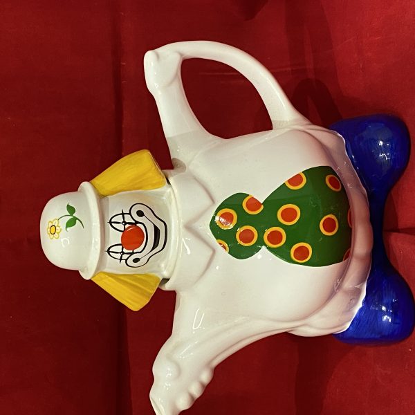 Wade Teapot 1992 Clown Shape With Lid, yellow Hair, Bow Tie Design (1312)