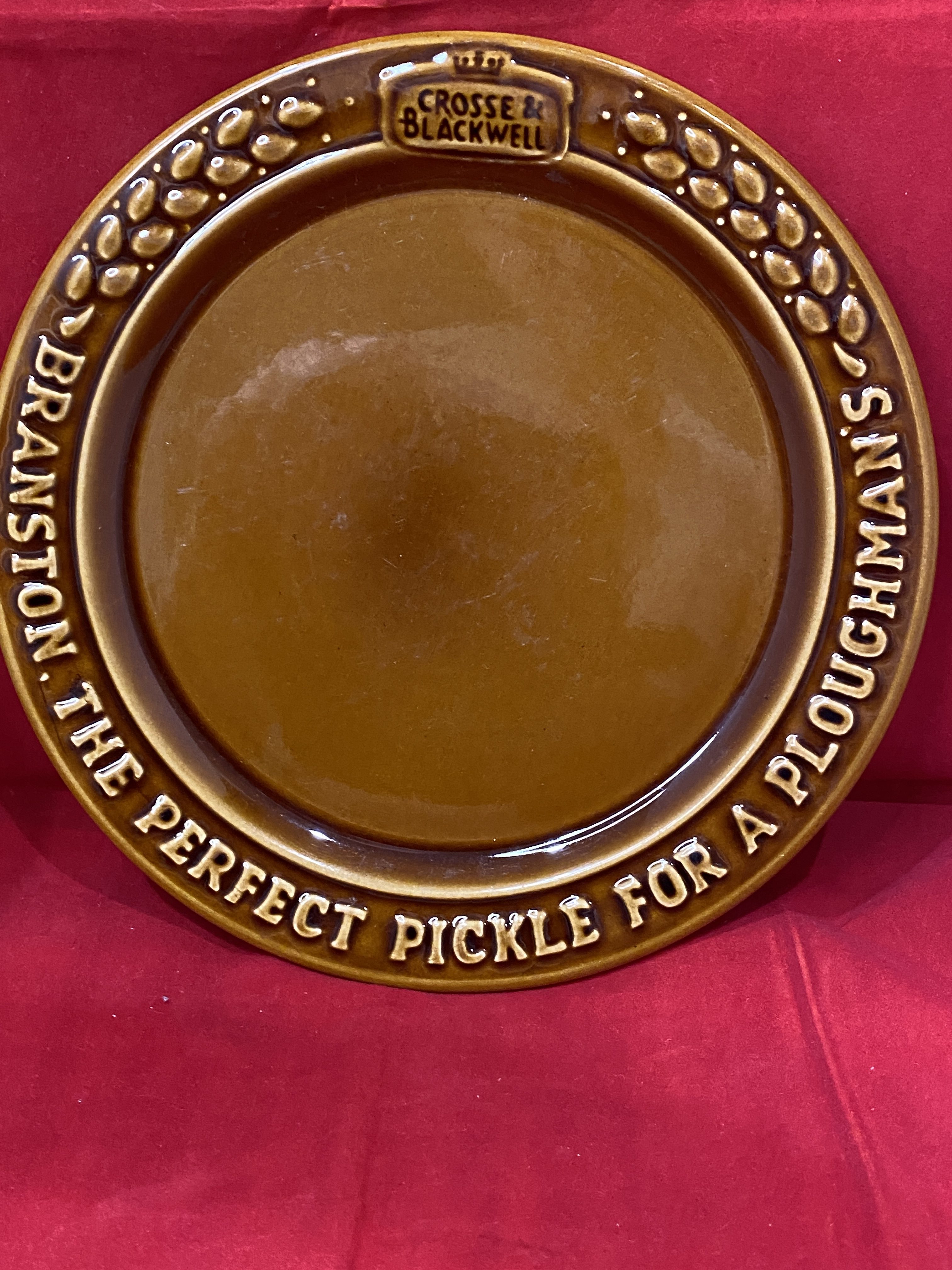 Rockingham by Wade CROSSE & BLACKWELL Branston Pickle Plate Vintage (1314)