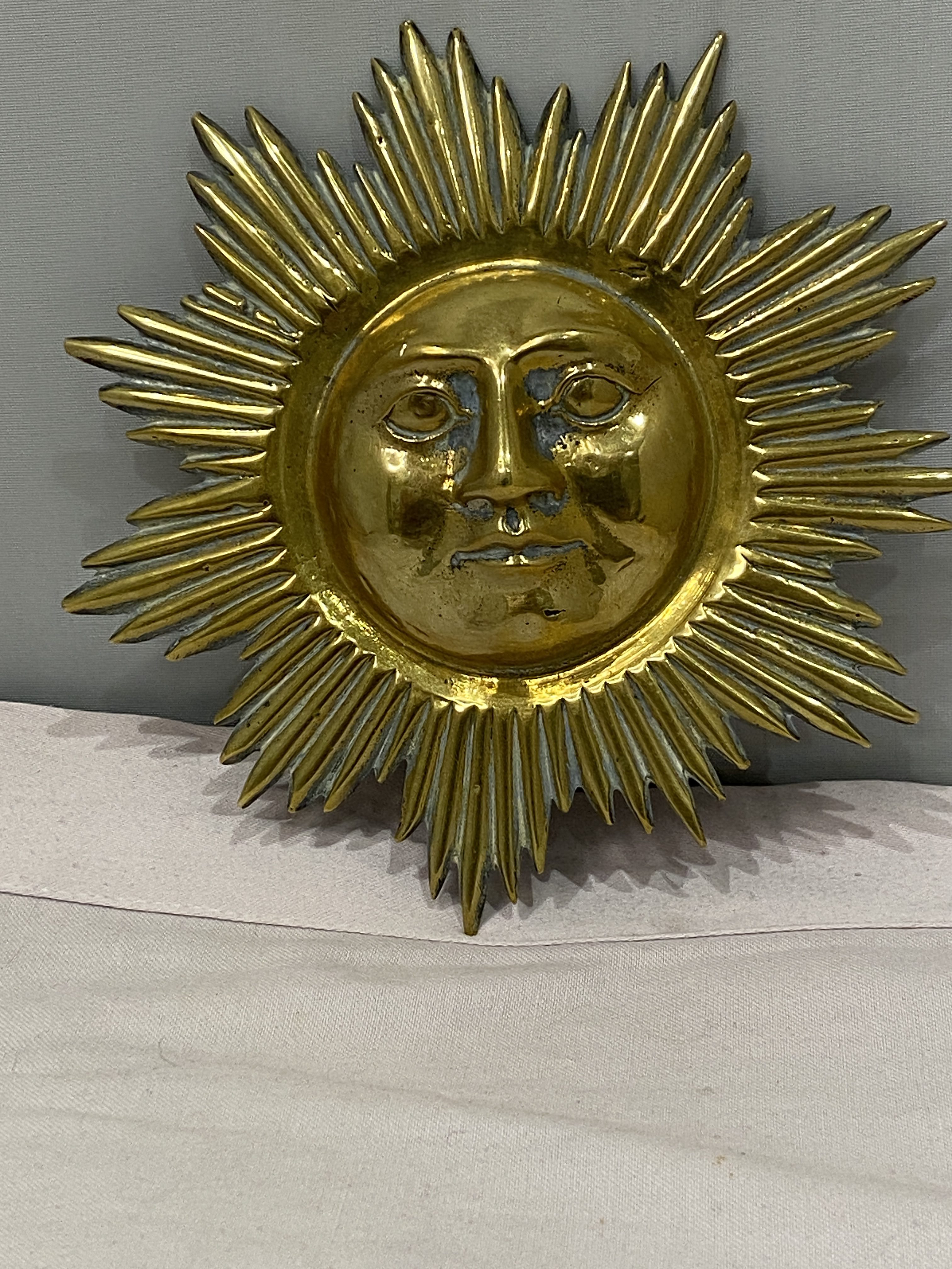 VINTAGE Brass Sun Face Statue Idol, Surya (1319) - Image 6