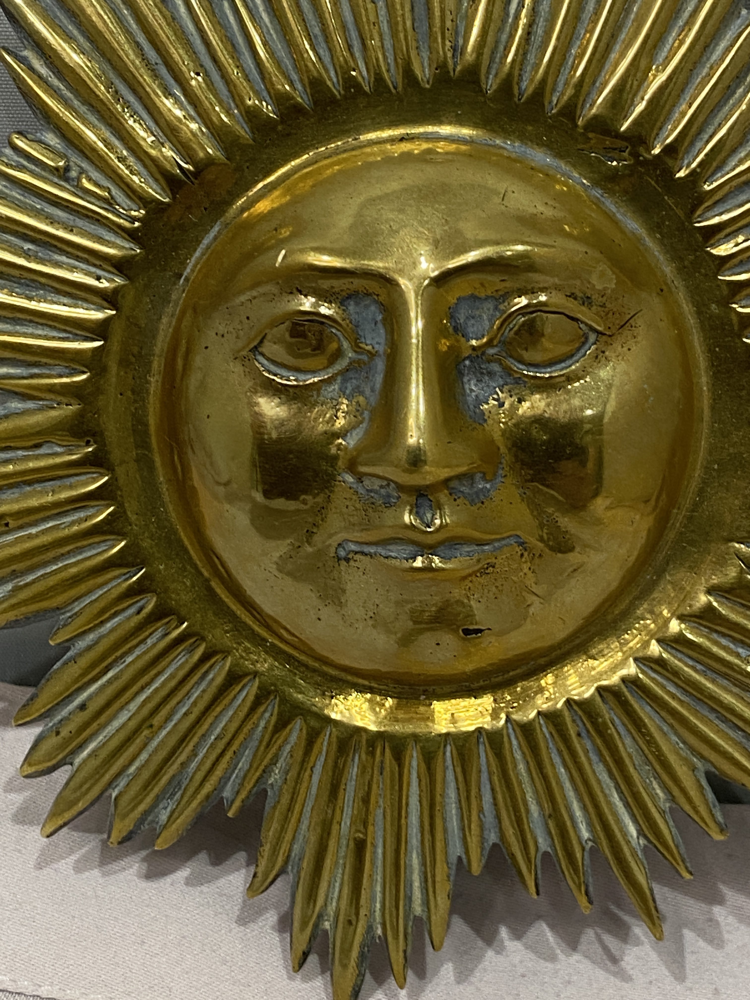 VINTAGE Brass Sun Face Statue Idol, Surya (1319) - Image 5
