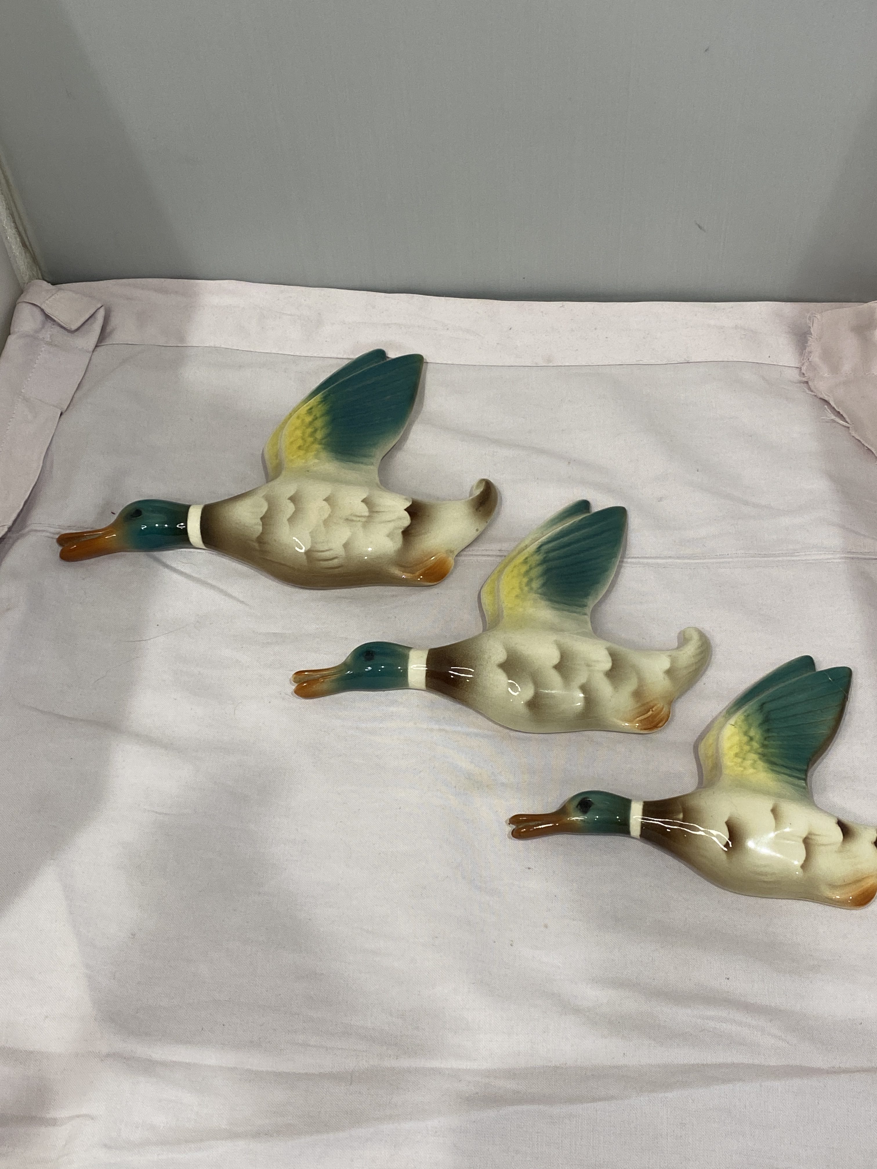 Vintage graduating Keele Street Pottery Flying Duck Trio (1320)