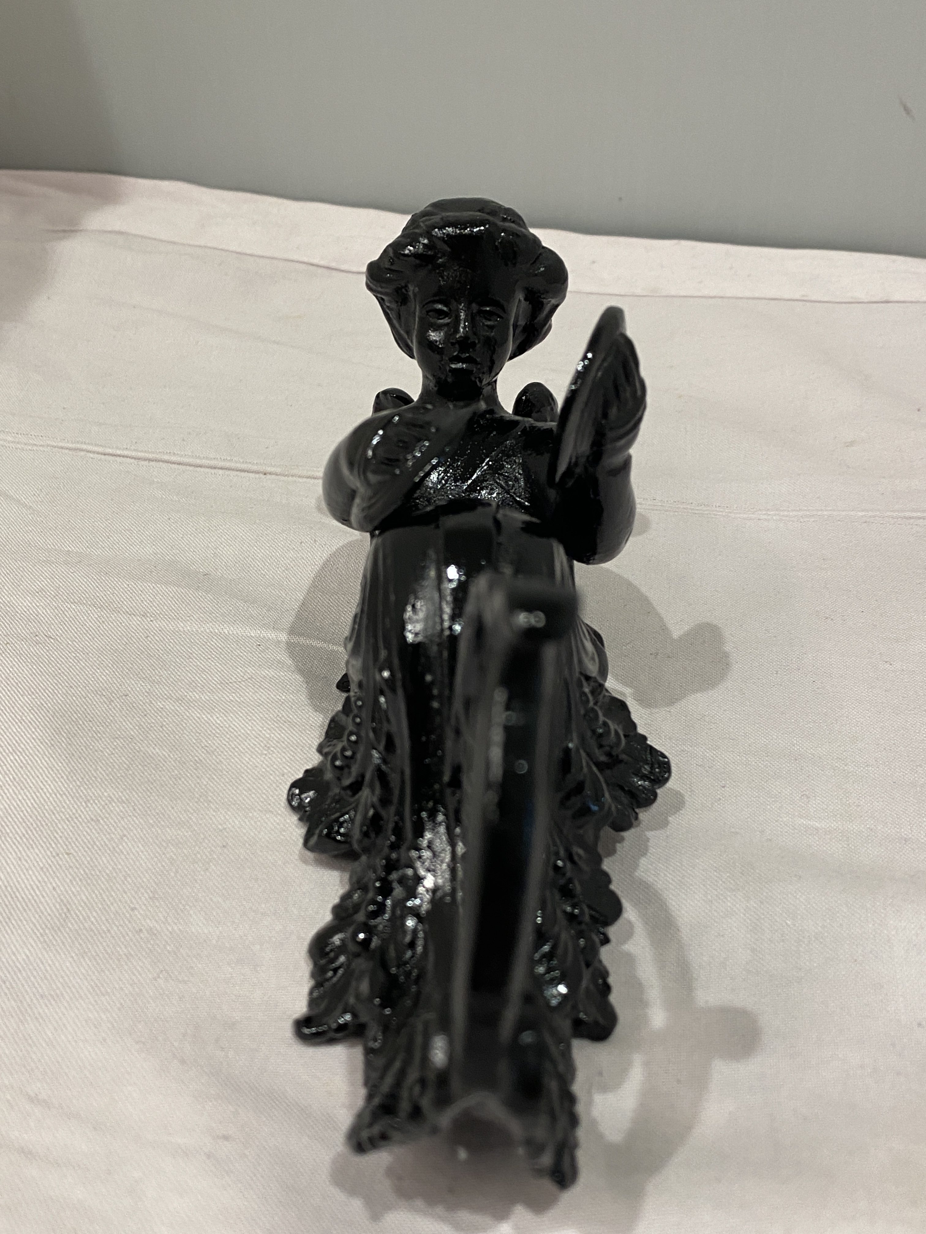 Victorian spelter figure of a angel playing the cymbals (1321) - Image 9