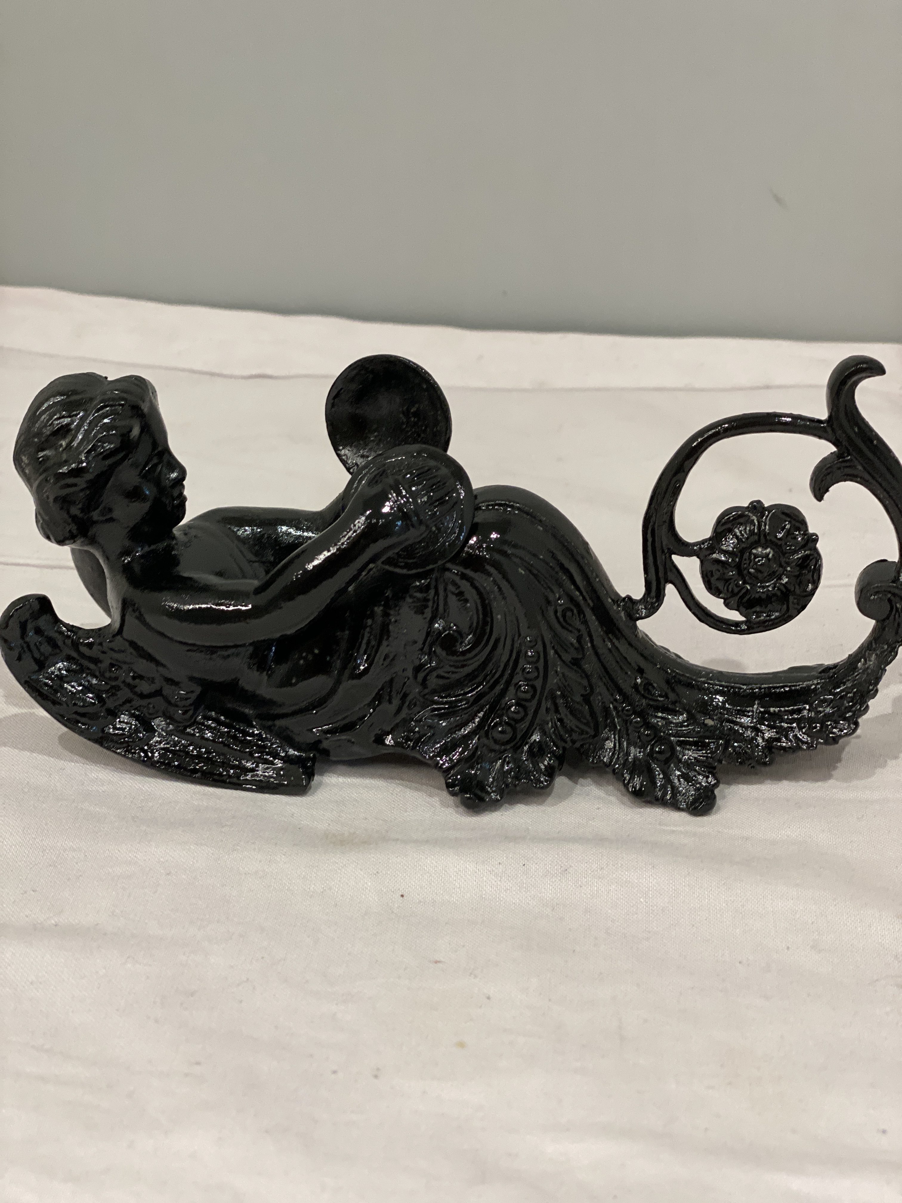 Victorian spelter figure of a angel playing the cymbals (1321) - Image 2