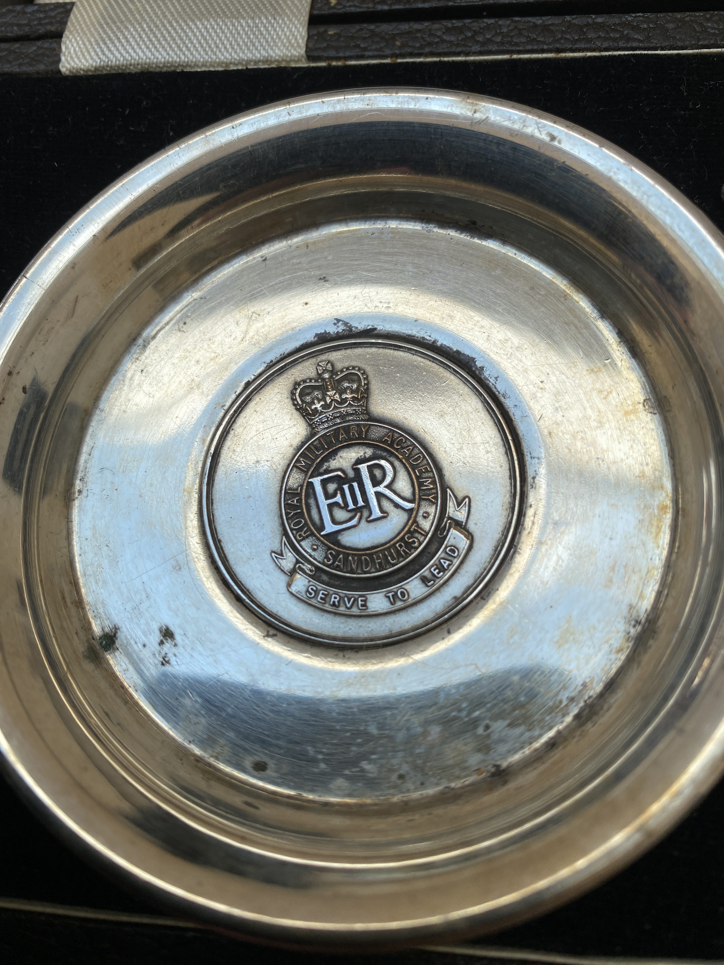 silver plate coaster with 2 silver plate decanter labels (1322) - Image 11