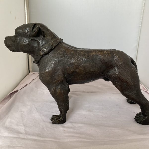 Vintage brass / bronze Staffordshire terrier  (1248)