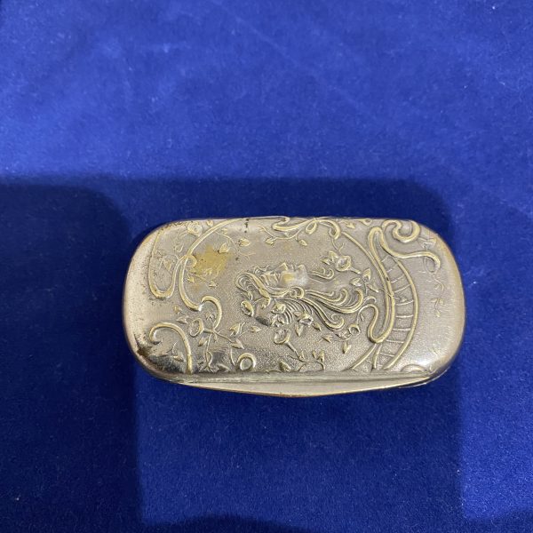 Art nouveau silver plated snuff case (1251)