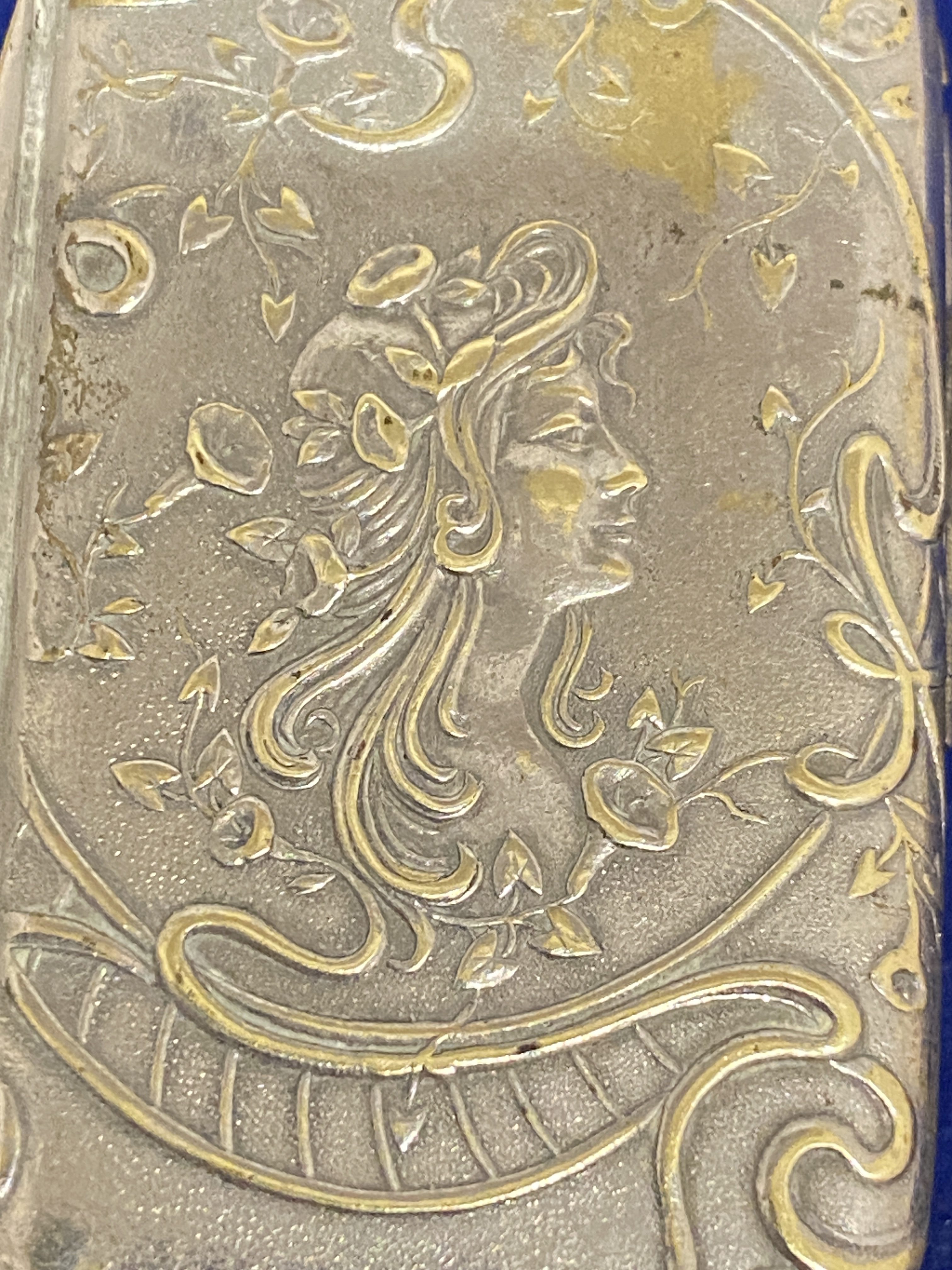 Art nouveau silver plated snuff case (1251) - Image 8