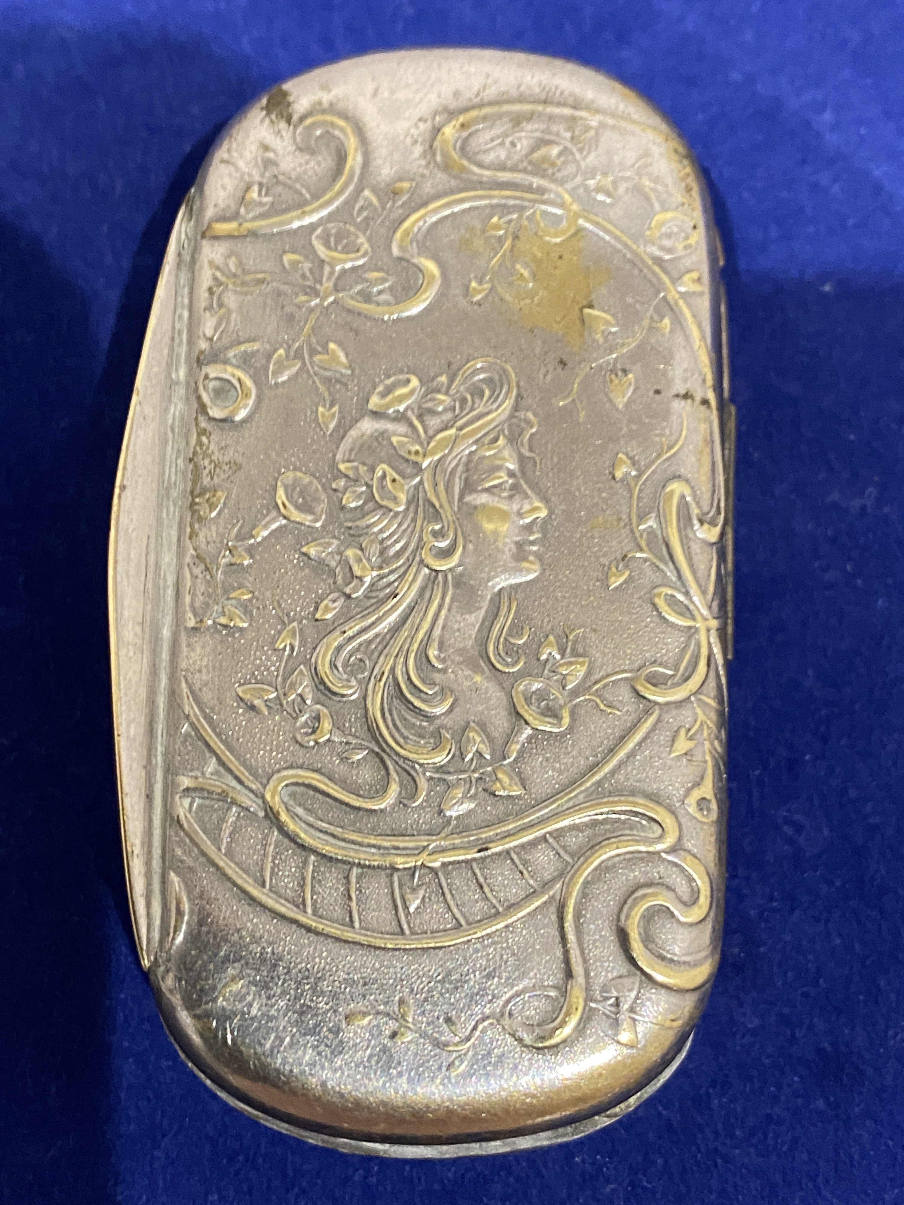 Art nouveau silver plated snuff case (1251) - Image 7