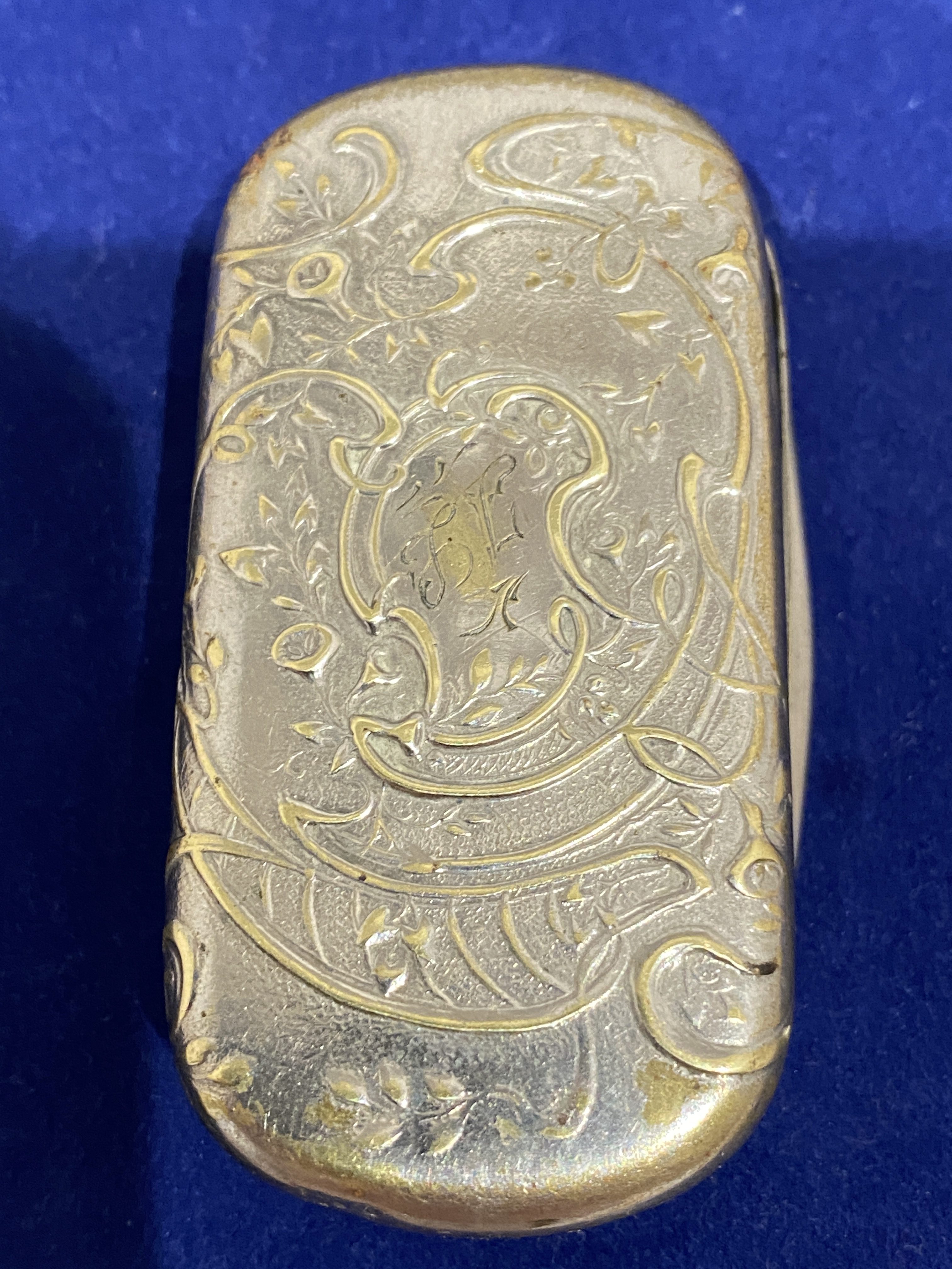 Art nouveau silver plated snuff case (1251) - Image 6
