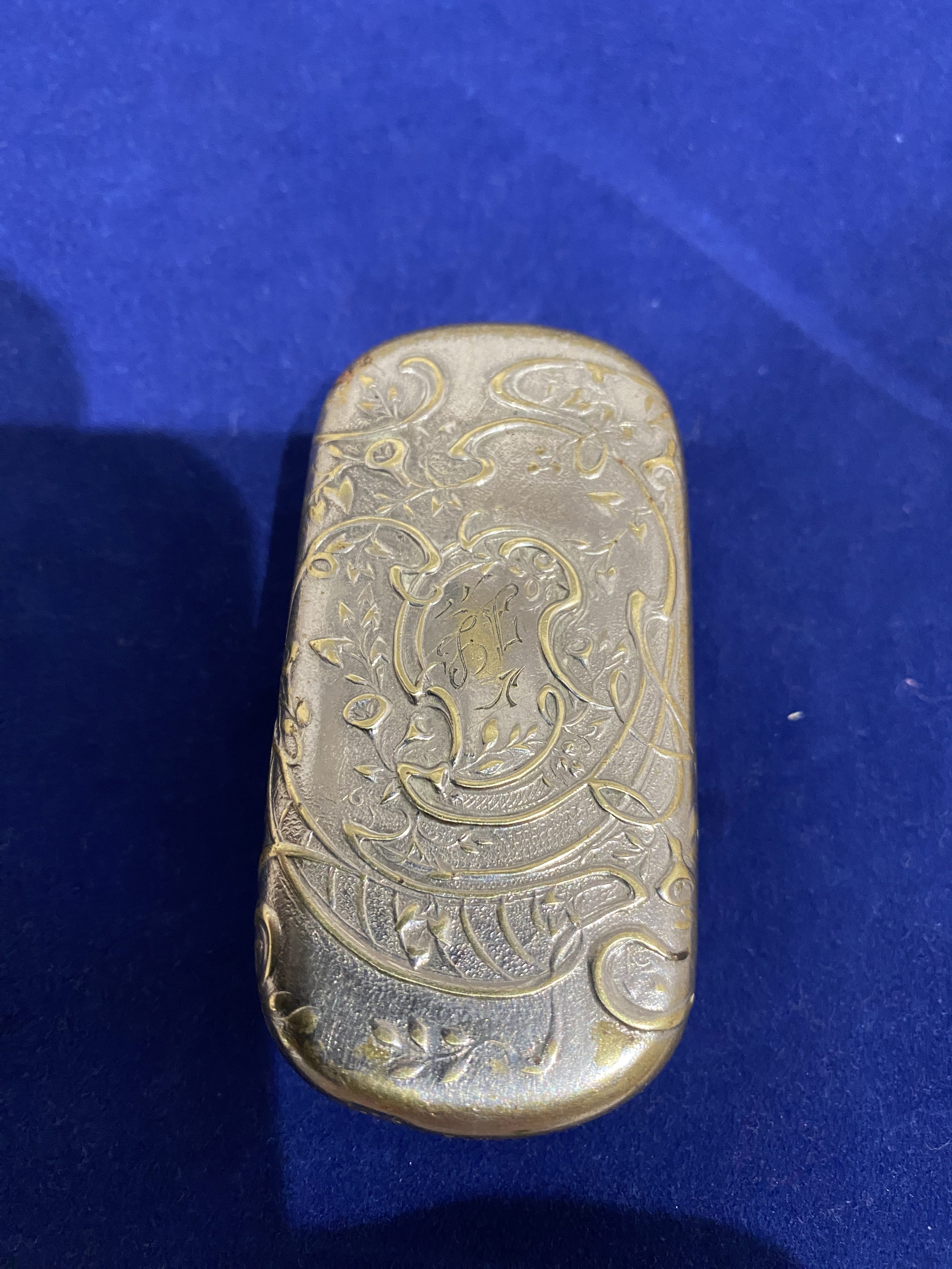 Art nouveau silver plated snuff case (1251) - Image 3
