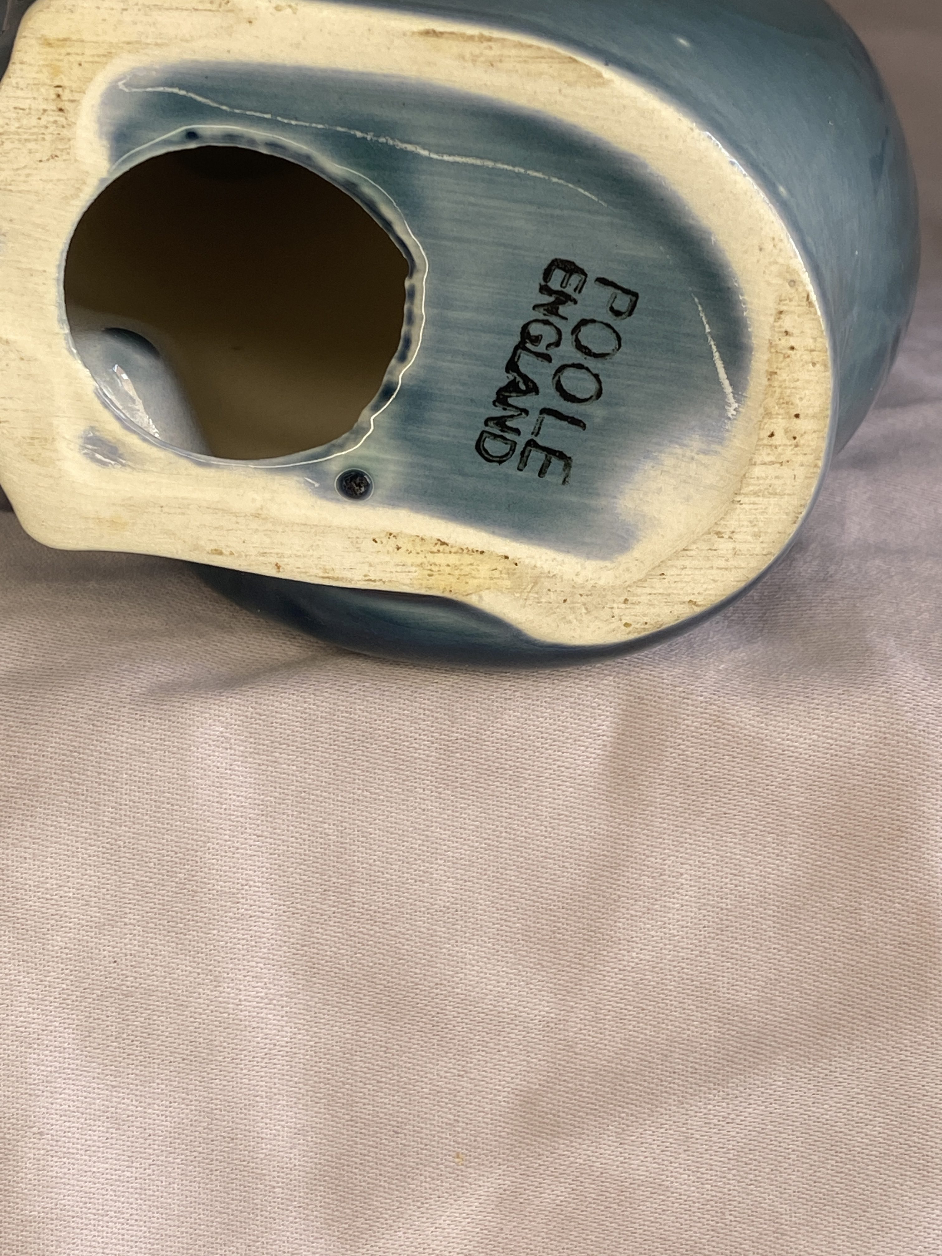 Vintage Poole Pottery Cat Figurine Teal Blue (1259) - Image 2