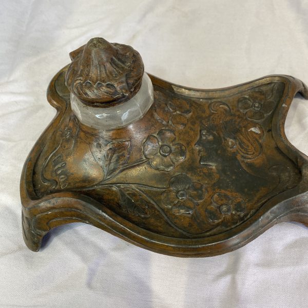 Antique French Art Nouveau Ink Well,  , (1262)