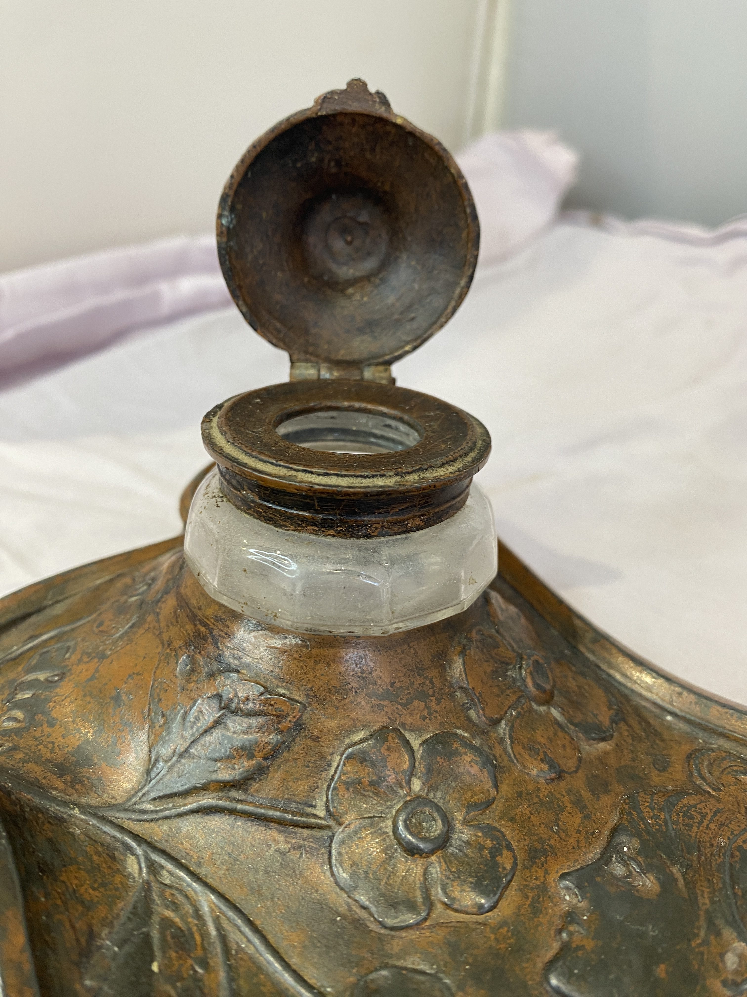 Antique French Art Nouveau Ink Well, , (1262) - Image 9