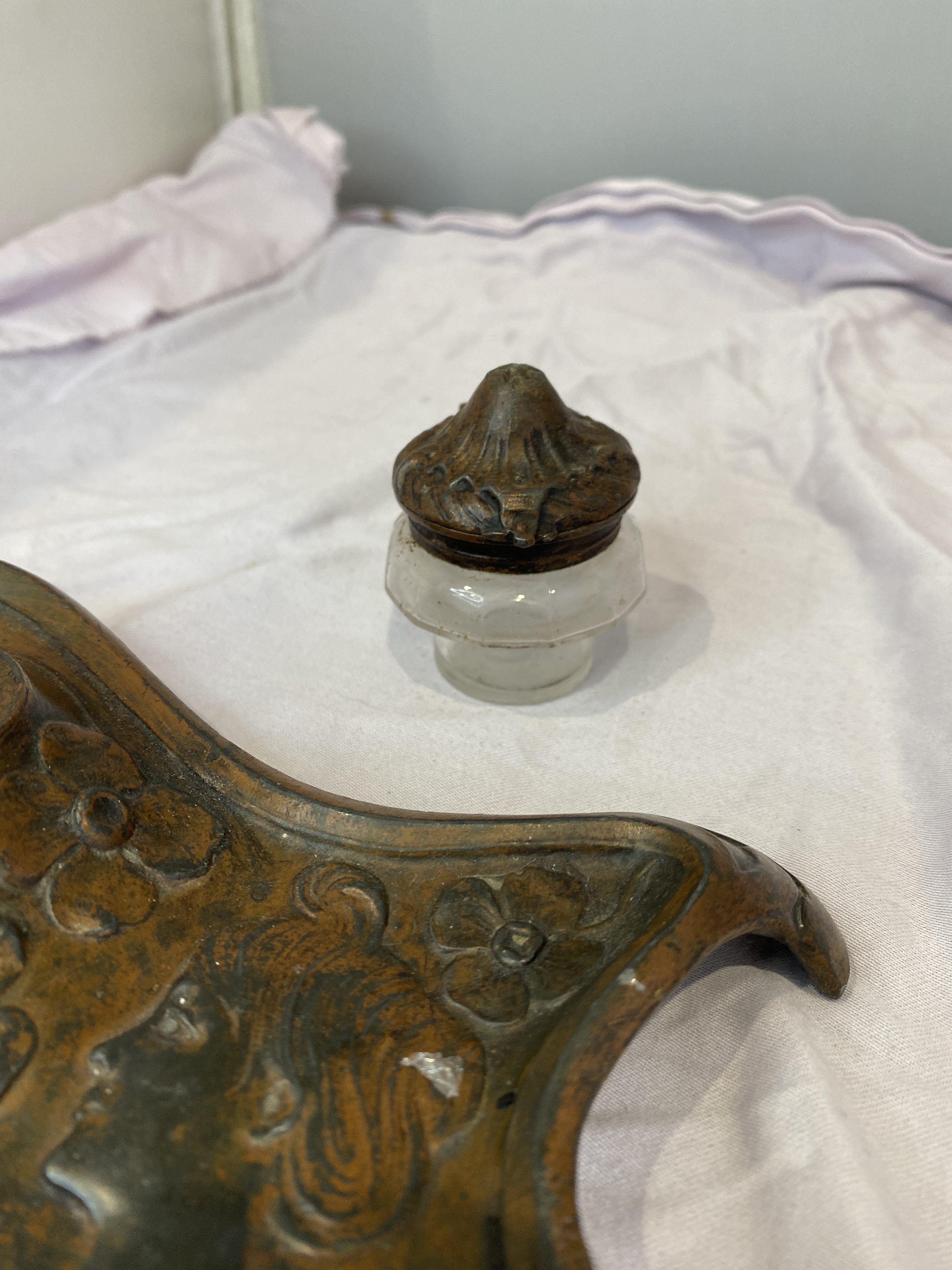 Antique French Art Nouveau Ink Well, , (1262) - Image 8
