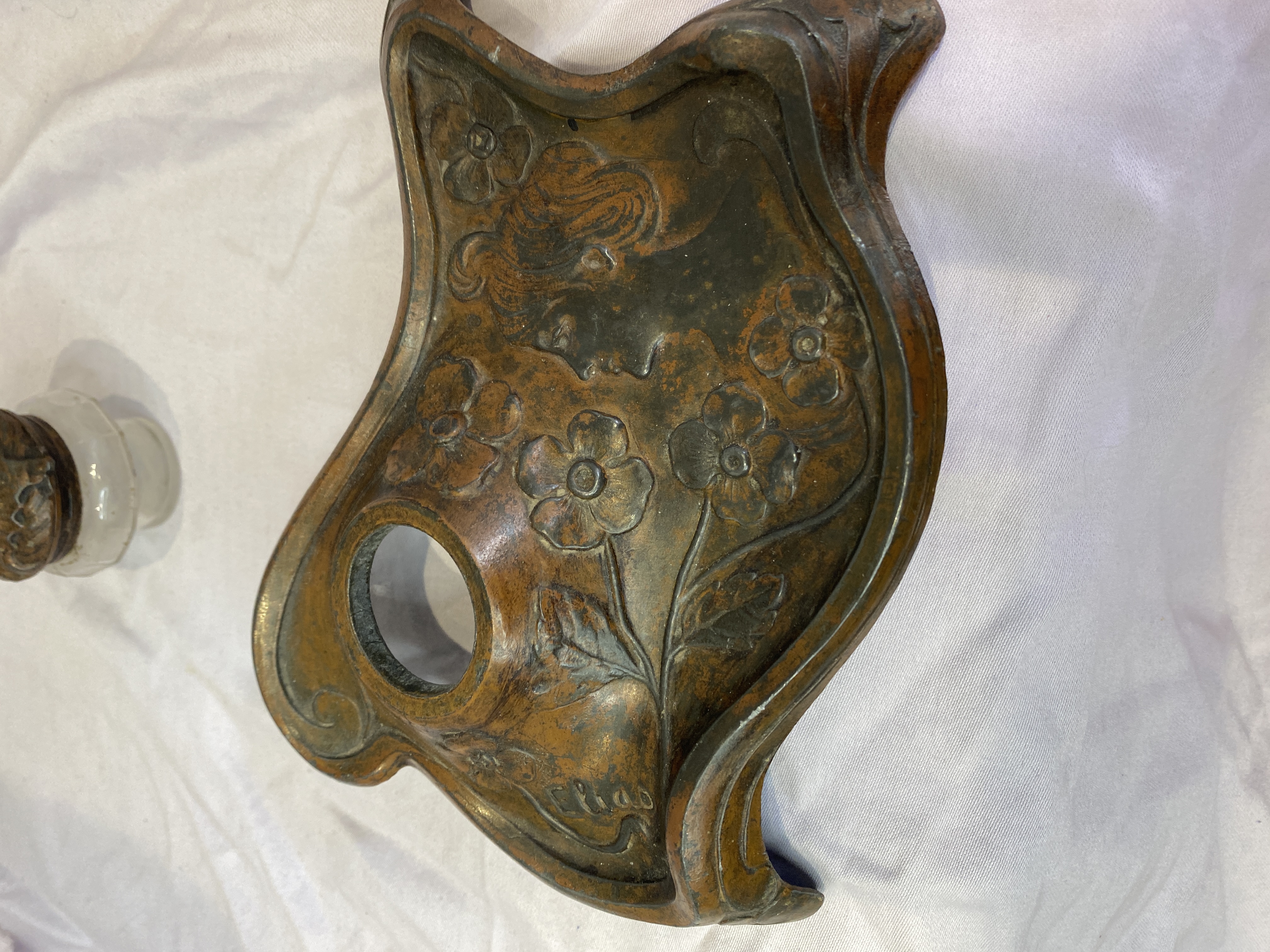 Antique French Art Nouveau Ink Well, , (1262) - Image 2