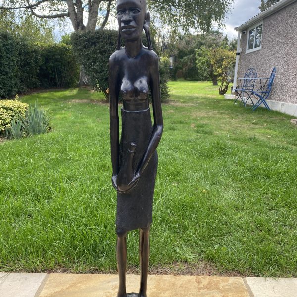 Ebony wood sculpture blackwood hand carved east African women (1268)