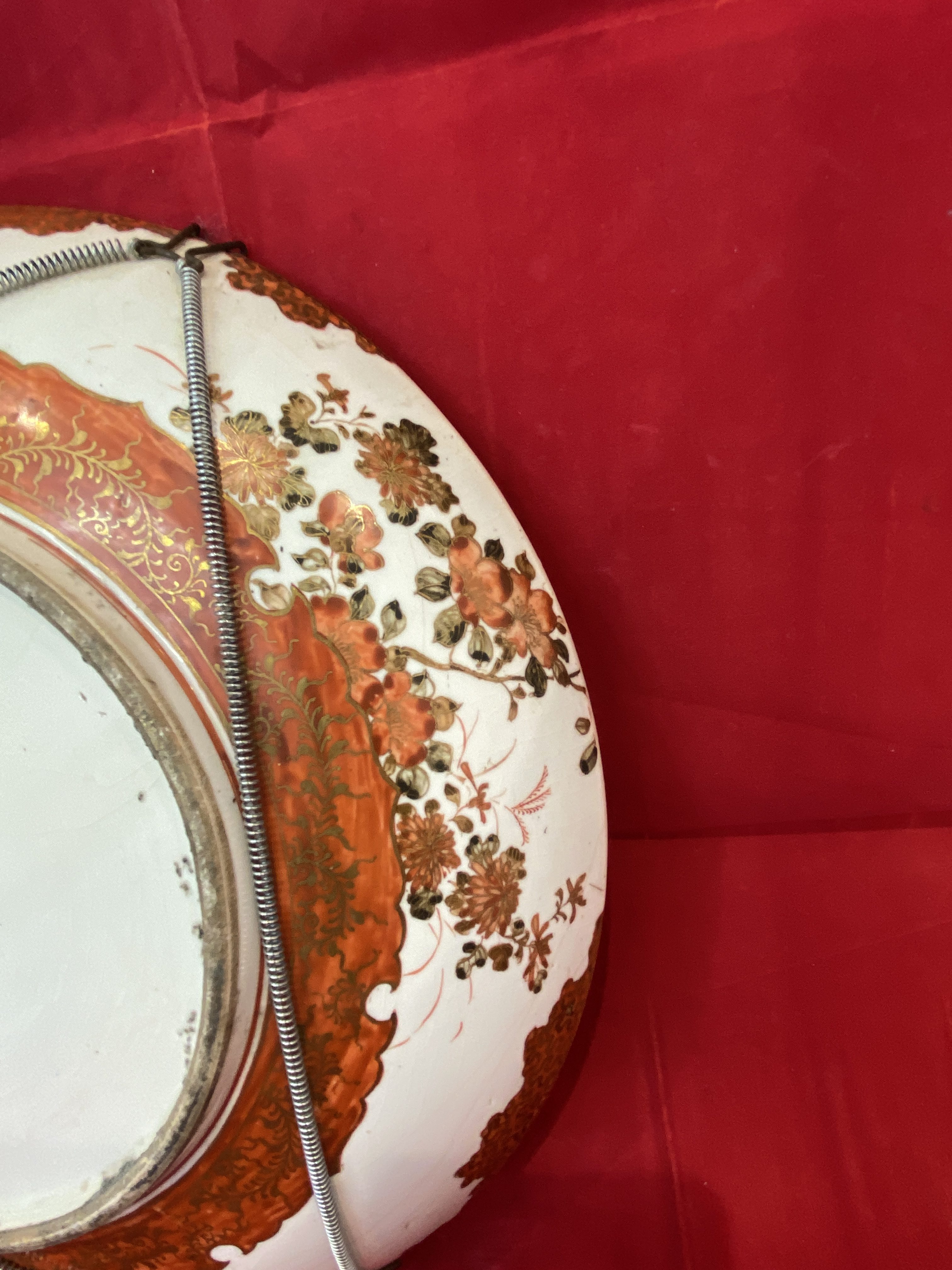 Large Antique Japanese Red and gold Kutani Charger, Meiji Period (1270) - Image 13
