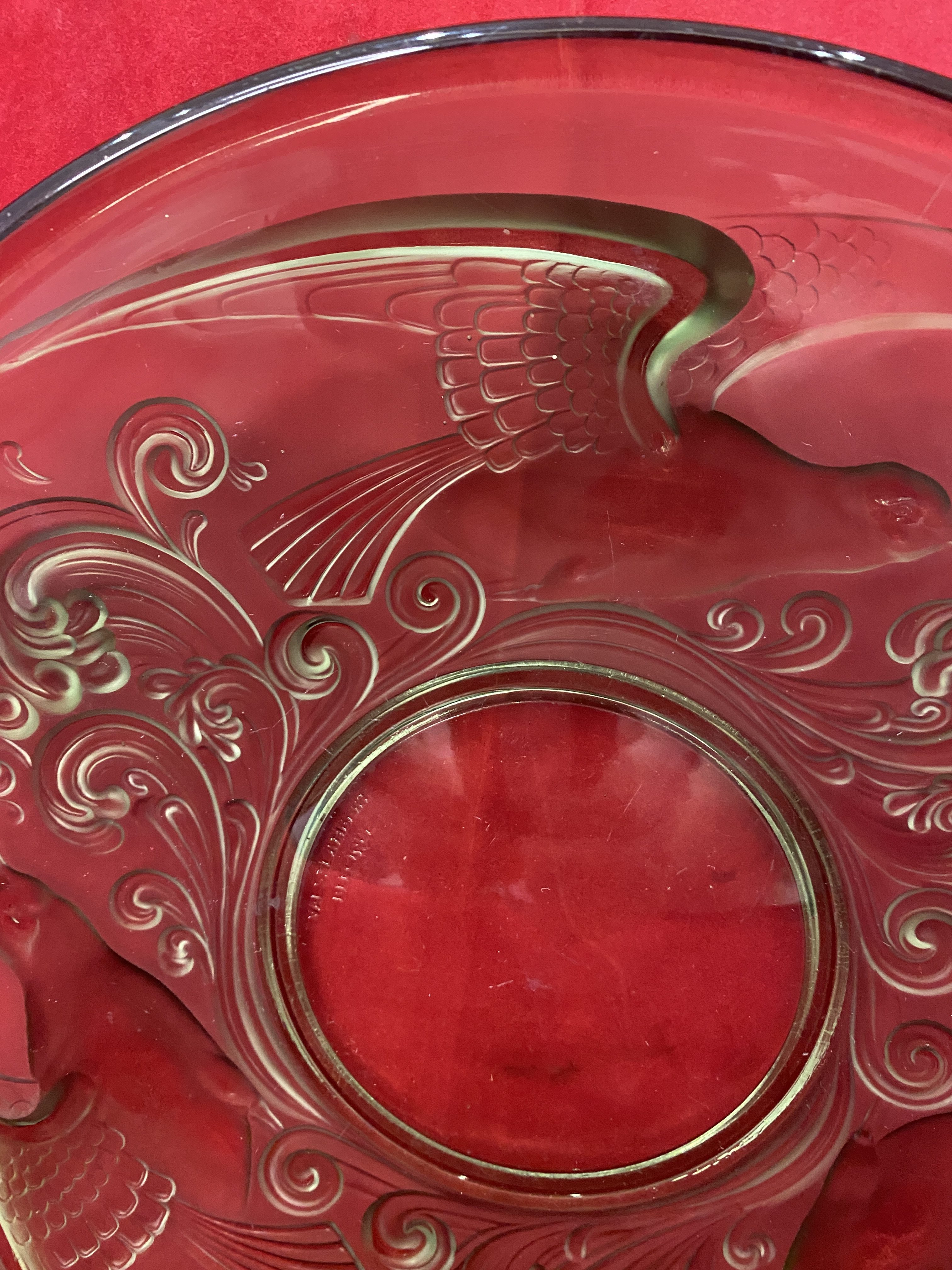 Rare green Val St Lambert "Gloucester" Centerpiece Bowl, (1272) - Image 9