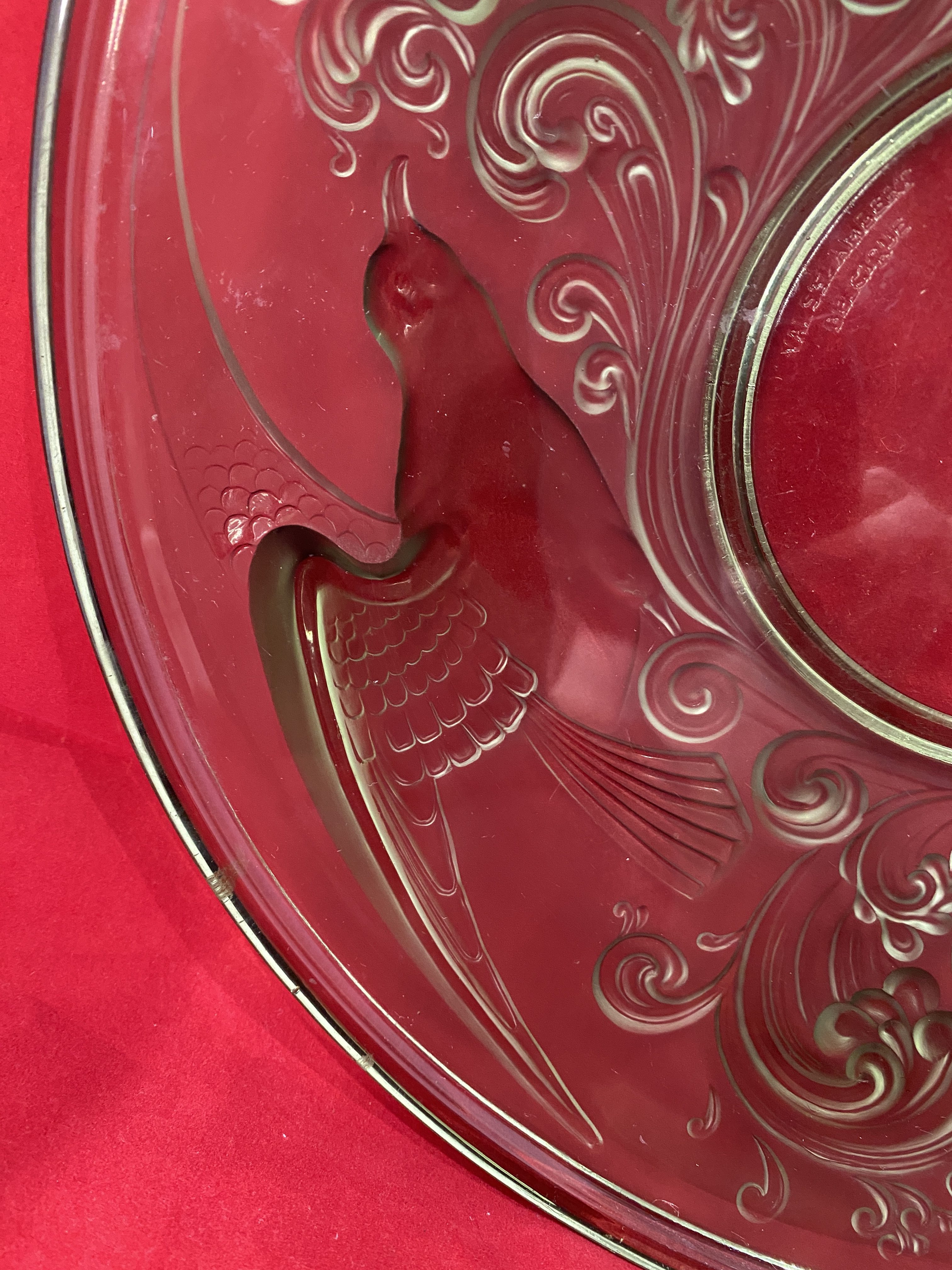 Rare green Val St Lambert "Gloucester" Centerpiece Bowl, (1272) - Image 7